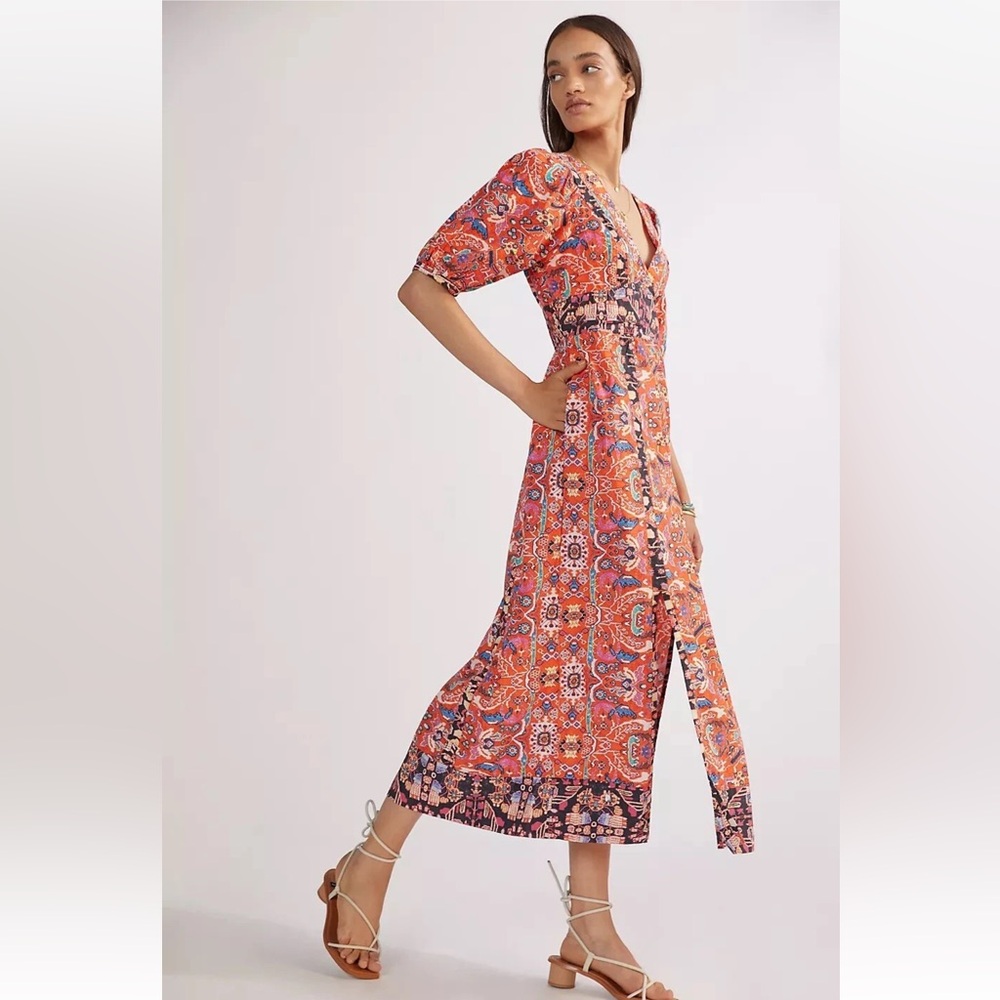 Anthropologie Floral Maxi Dress Sz 0